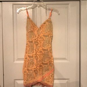 LULUS ORANGE DRESS LACE